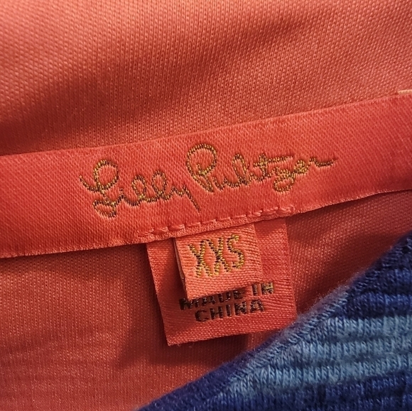 Lilly Pulitzer Alden Dress in Blue Grotto Ottoman Stripe Size  XXS - Picture 9 of 9